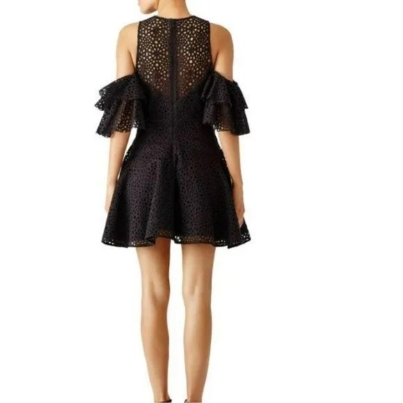 Acler Upton Off-Shoulder Lace Mini Dress - Black - Size 6 - Picture 3 of 11
